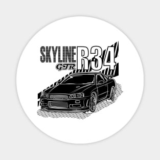 Skyline R34 (Black Print) Magnet